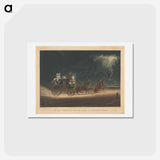 アートポストカード-Coaching: The Mail Coach in a Thunder on Newmarket Heath
 - ジェームス ヒース Postcard.