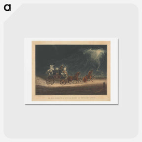 アートポストカード-Coaching: The Mail Coach in a Thunder on Newmarket Heath
 - ジェームス ヒース Postcard.