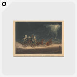 アートポストカード-Coaching: The Mail Coach in a Thunder on Newmarket Heath
 - ジェームス ヒース Postcard.