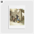 アートポストカード-Three children playing with a pig bladder - ジャン ベルナール Postcard.