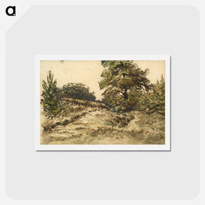 アートポストカード-Upward path, near Vichy - ジャン フランソワ ミレー Postcard.