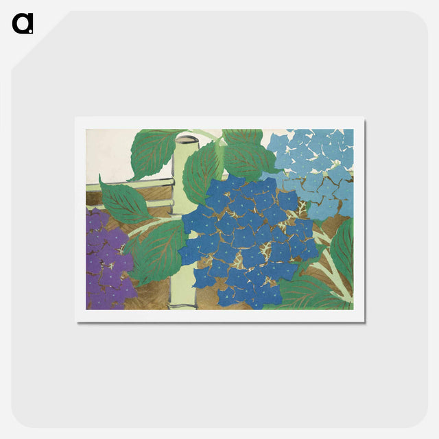 アートポストカード-Hydrangea from Momoyogusa–Flowers of a Hundred Generations - 神坂 雪佳 Postcard.