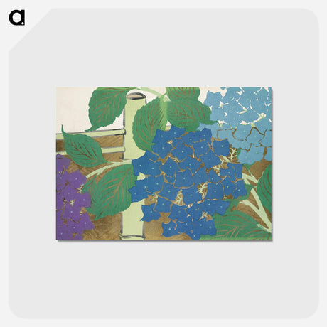 アートポストカード-Hydrangea from Momoyogusa–Flowers of a Hundred Generations - 神坂 雪佳 Postcard.