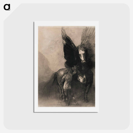 アートポストカード-Pegasus and Bellerophon - オディロン ルドン Postcard.