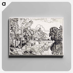 アートパネル-Les Andelys on a Summer Morning - ポール シニャック Canvas.