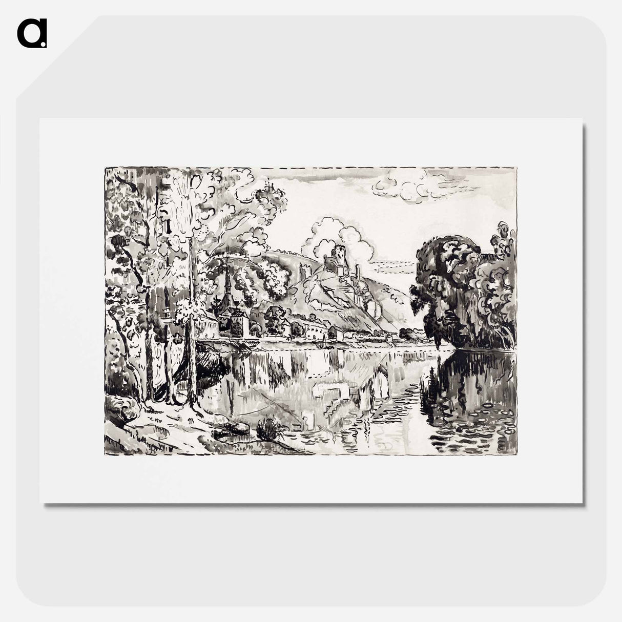 アートポスター-Les Andelys on a Summer Morning - ポール シニャック Poster.