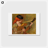 アートポストカード-Young Spanish Woman with a Guitar - ピエール オーギュスト ルノワール Postcard.