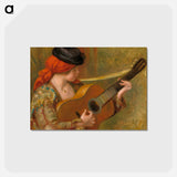 アートポストカード-Young Spanish Woman with a Guitar - ピエール オーギュスト ルノワール Postcard.