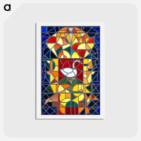 アートポストカード-Leaded glass composition I - テオ ファン ドゥースブルフ Postcard.