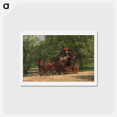 アートポストカード-A May Morning in the Park ( The Fairman Robers Four in Hand) - トーマス エイキンズ Postcard.