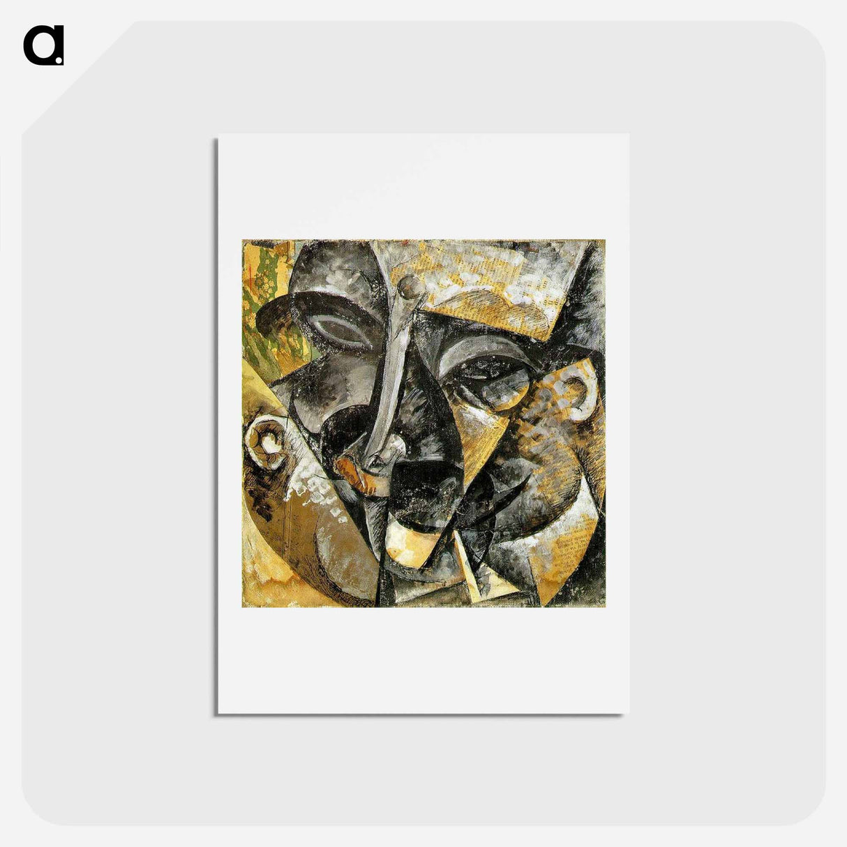 アートポストカード-Dynamism of a man's head - ウンベルト ボッチョーニ  Postcard.