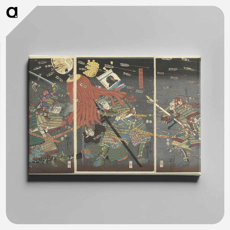 アートパネル-De laatste aanval van de Kusunoki te Shijonawate - 歌川 国芳 Canvas.