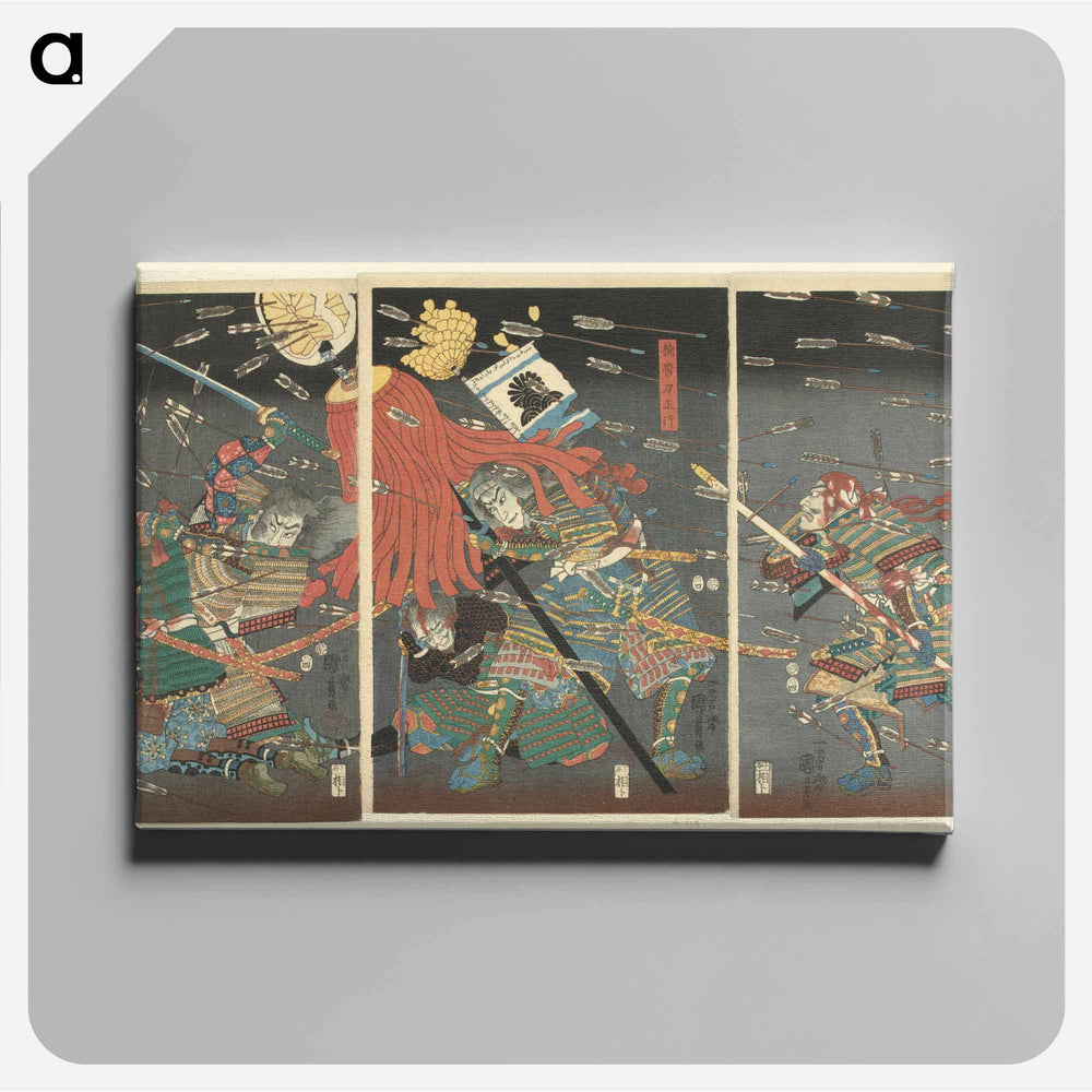 De laatste aanval van de Kusunoki te Shijonawate - 歌川 国芳 Canvas.