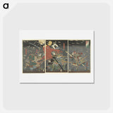 アートポストカード-De laatste aanval van de Kusunoki te Shijonawate - 歌川 国芳 Postcard.
