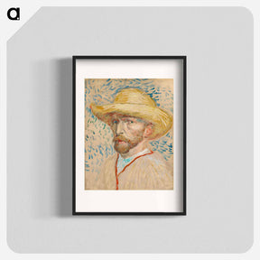 アートポスター-Self-Portrait with a Straw Hat - フィンセント ファン ゴッホ Poster.