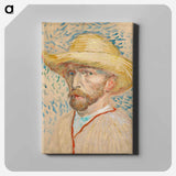 Self-Portrait with a Straw Hat - フィンセント ファン ゴッホ Canvas.