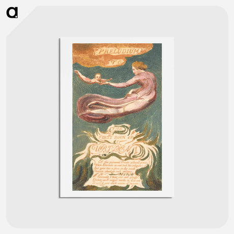 アートポストカード-The First Book of Urizen, Plate 2, Preludium to the Book of Urizen - ウィリアム ブレイク Postcard.
