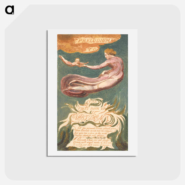 アートポストカード-The First Book of Urizen, Plate 2, Preludium to the Book of Urizen - ウィリアム ブレイク Postcard.