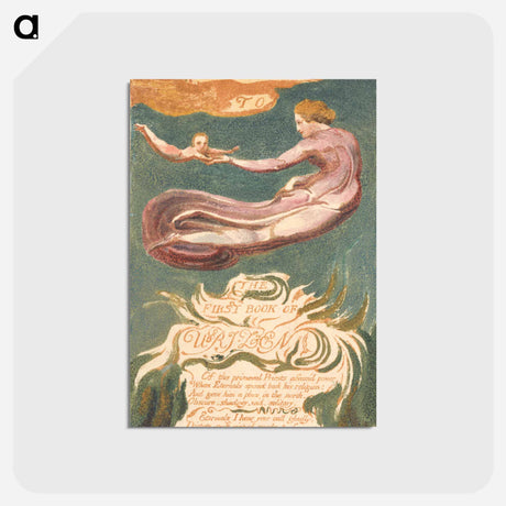 アートポストカード-The First Book of Urizen, Plate 2, Preludium to the Book of Urizen - ウィリアム ブレイク Postcard.