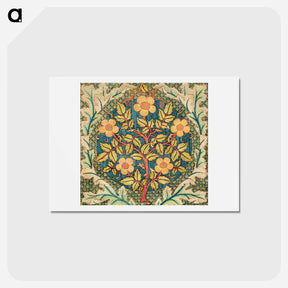 アートポストカード-Rose wreath - ウィリアム モリス Postcard.