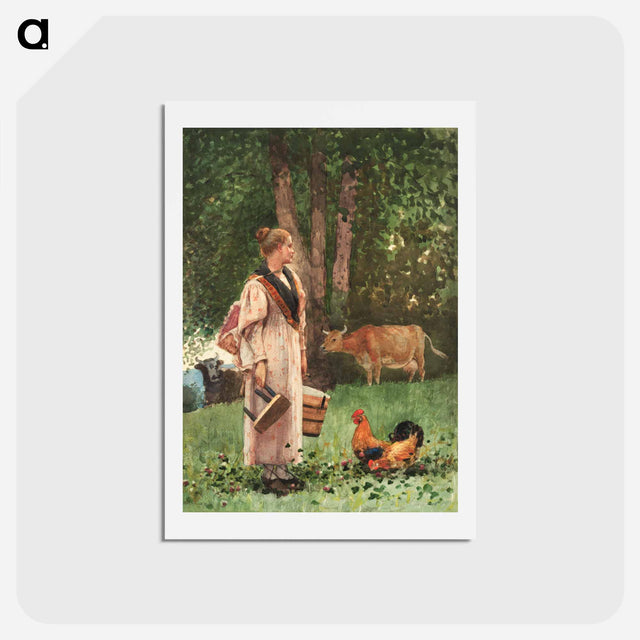 アートポストカード-The Milk Maid - ウィンスロー ホーマー Postcard.