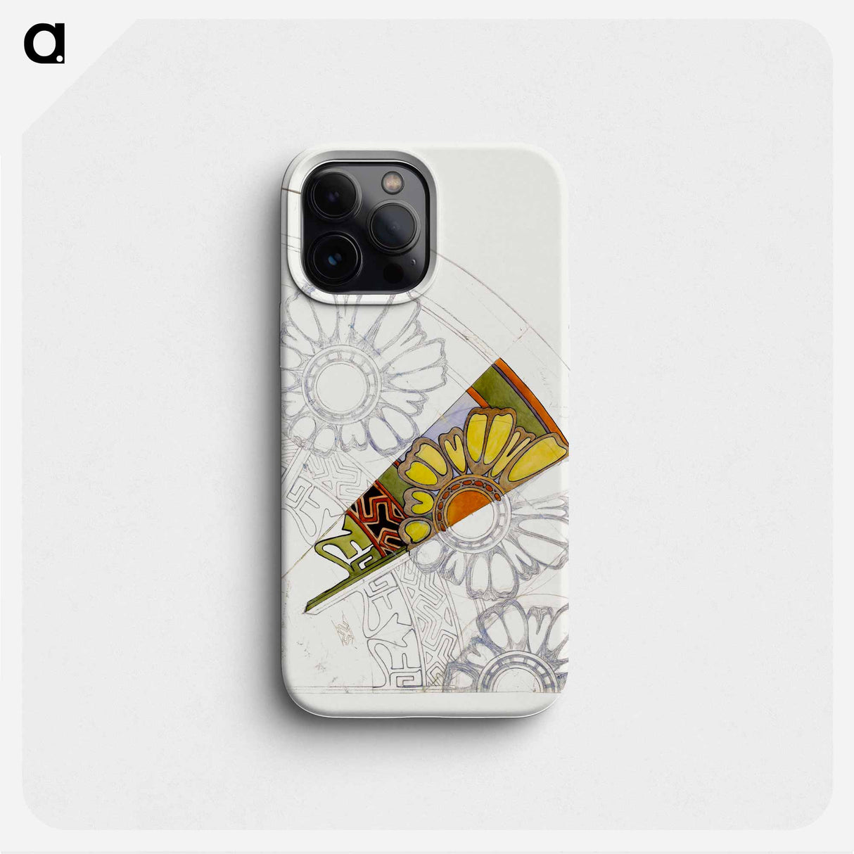 Preparatory cardboard for a stained glass window - Alphonse Mucha Phone Case.