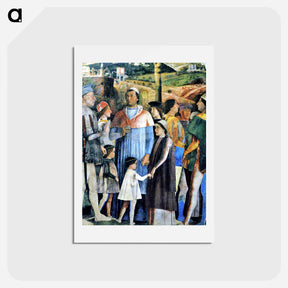 アートポストカード-The House of Ludovico Gonzaga Bridegroom decorated wall and his son - アンドレア マンテーニャ Postcard.