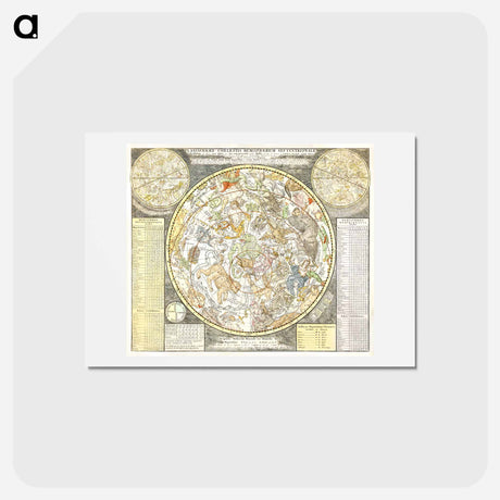 アートポストカード-Sterrenkaart van de noordelijke sterrenhemel - アンティーク地図 Postcard.
