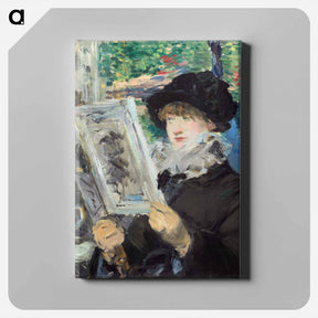アートパネル-Woman Reading - エドゥアール マネ Canvas.