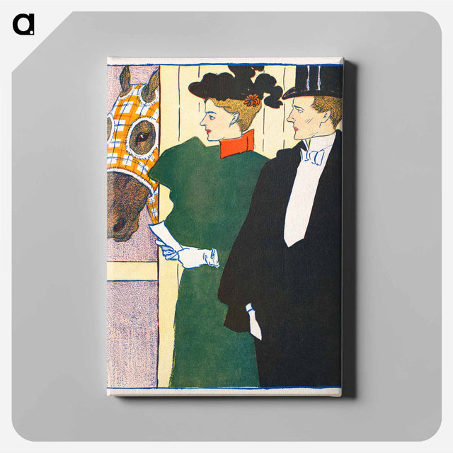 アートパネル-Woman holding a horse racing ticket - エドワード ペンフィールド Canvas.