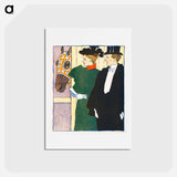 アートポストカード-Woman holding a horse racing ticket - エドワード ペンフィールド Postcard.