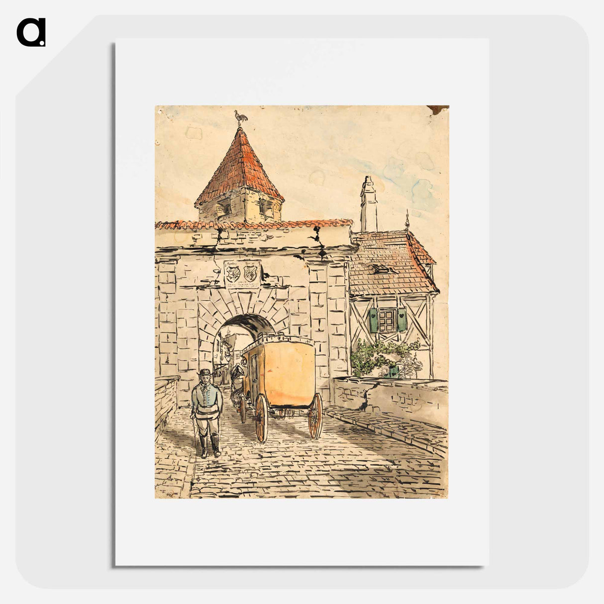 City gate with carriage - Egon Schiele Poster.