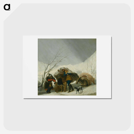 アートポストカード-Winter Scene - フランシスコ デ ゴヤ Postcard.