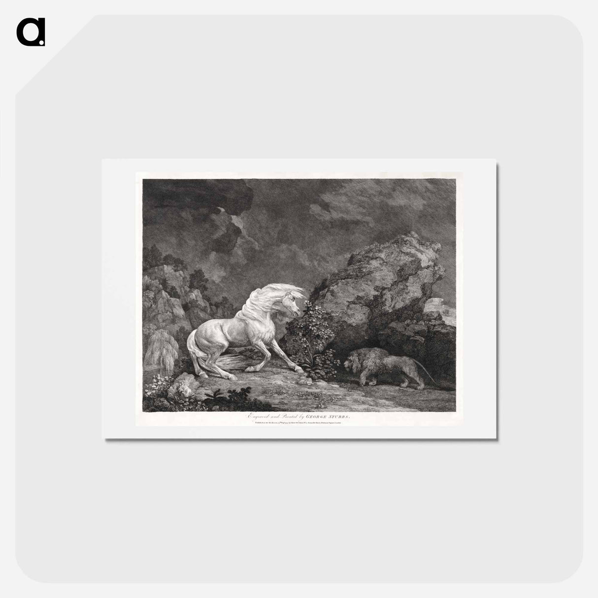 アートポストカード-A Horse Affrighted by a Lion
 - ジョージ スタッブス Postcard.
