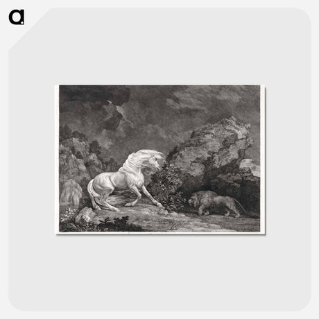 アートポストカード-A Horse Affrighted by a Lion
 - ジョージ スタッブス Postcard.