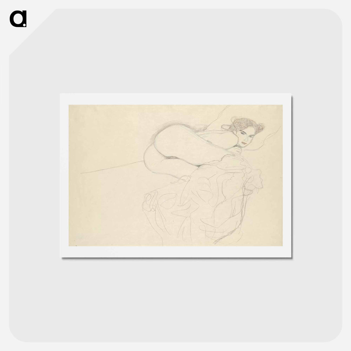 アートポストカード-Huddled nude - グスタフ クリムト Postcard.