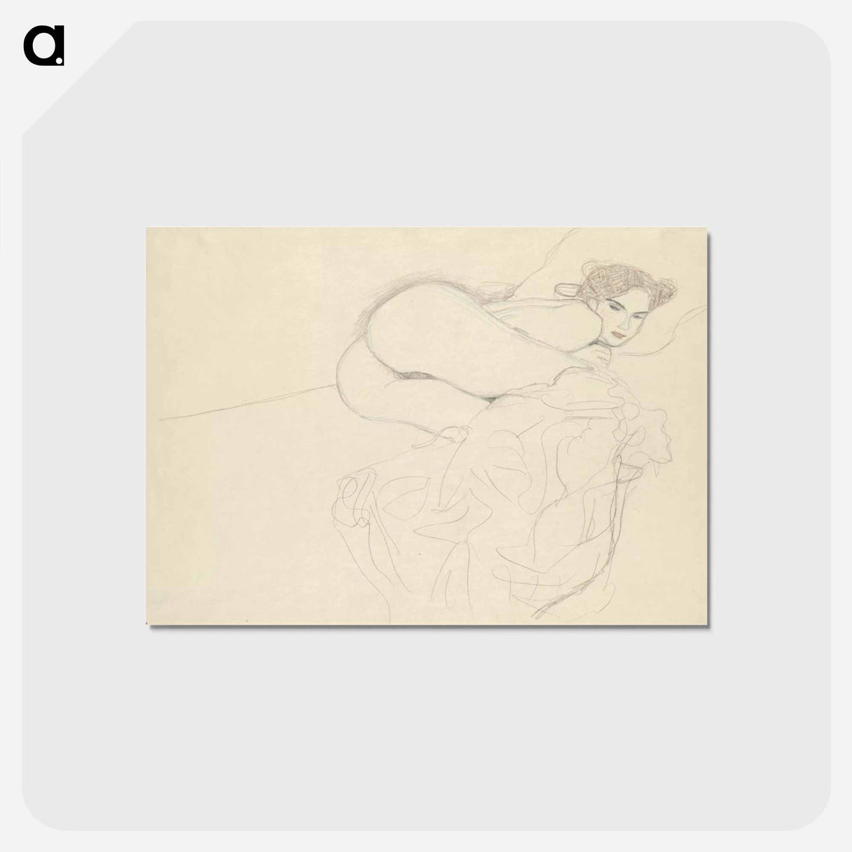 アートポストカード-Huddled nude - グスタフ クリムト Postcard.