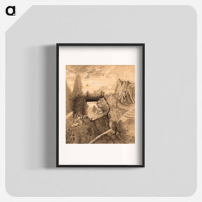 アートポスター-Hikers climbing up to a Mountain Chalet - アンリ ルソー Poster.