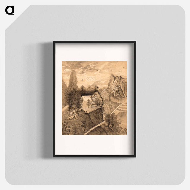 アートポスター-Hikers climbing up to a Mountain Chalet - アンリ ルソー Poster.