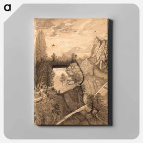 アートパネル-Hikers climbing up to a Mountain Chalet - アンリ ルソー Canvas.