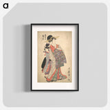 Courtesan, Shinohara and Kamuro of Tsuruya by Utamaro Kitagawa - 喜多川 歌麿 Poster.