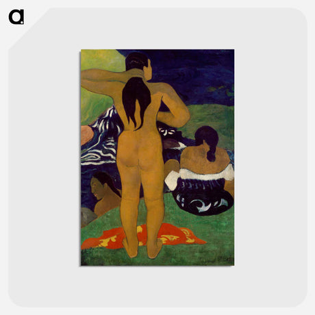 アートポストカード-Tahitian Women Bathing - ポール ゴーギャン Postcard.