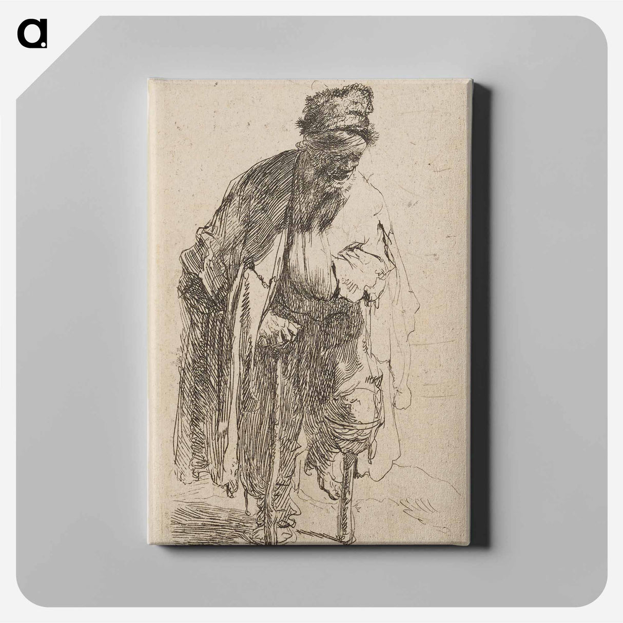 アートパネル-Beggar with a Wooden Leg - レンブラント ファン レイン Canvas.