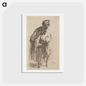 アートポストカード-Beggar with a Wooden Leg - レンブラント ファン レイン Postcard.