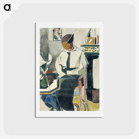 アートポストカード-Lena in interieur - テオ ファン ドゥースブルフ Postcard.