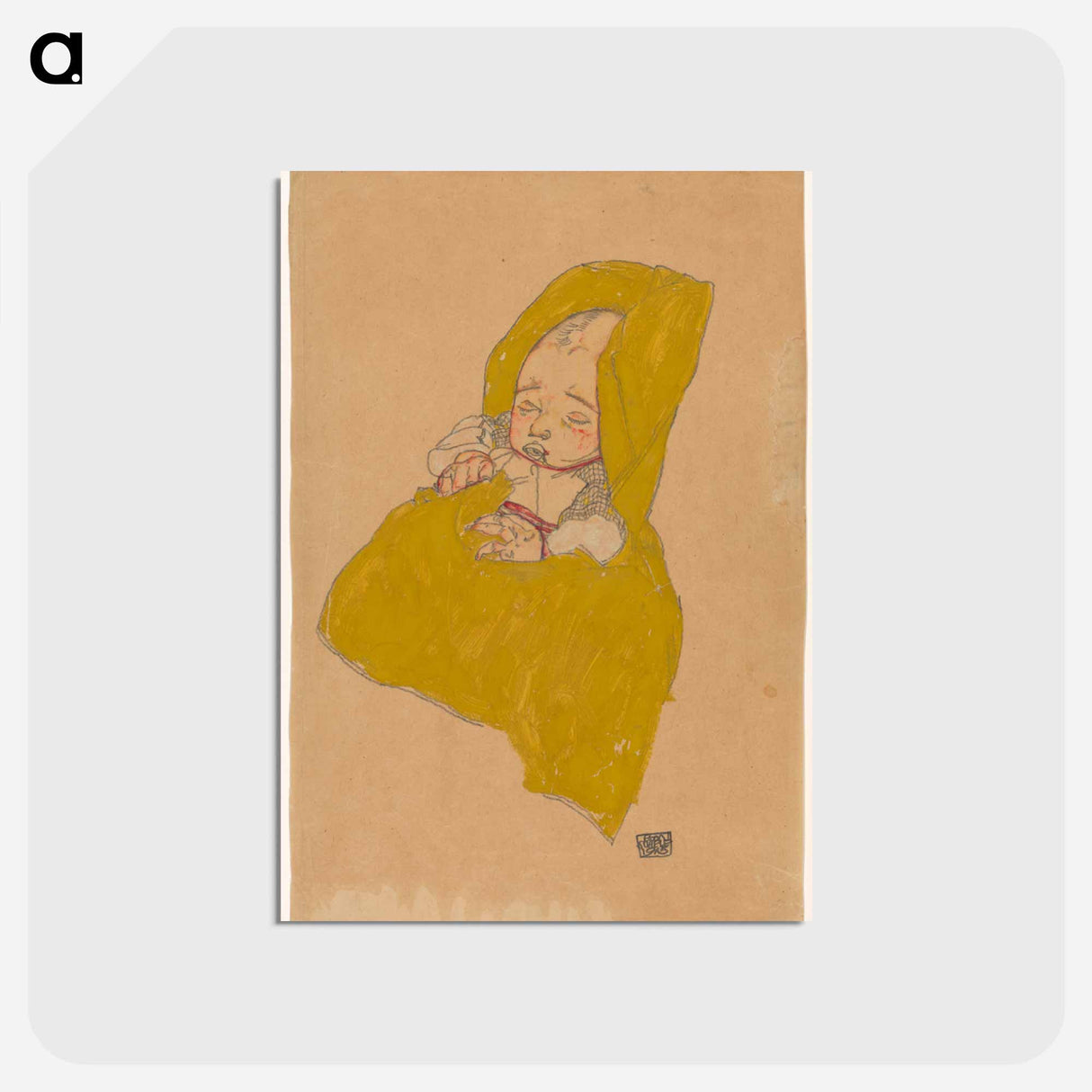 アートポストカード-Infant on a Changing Pad
 - ウィーン博物館 Postcard.