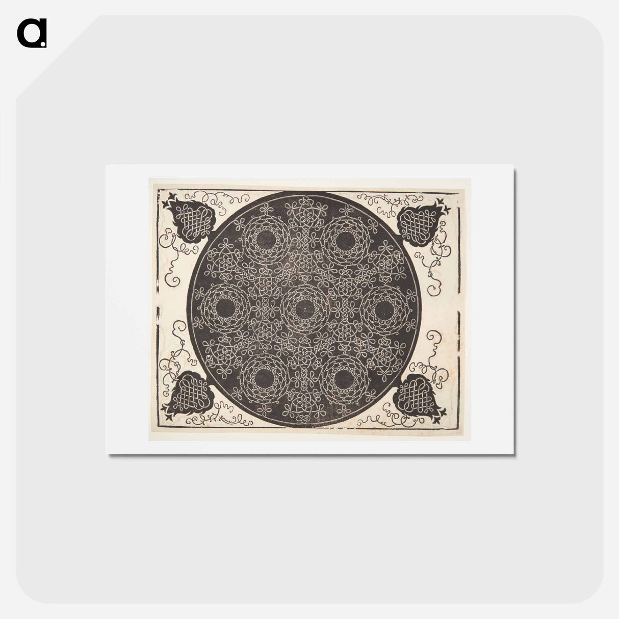 アートポストカード-Knob with seven rings - アルブレヒト デューラー Postcard.