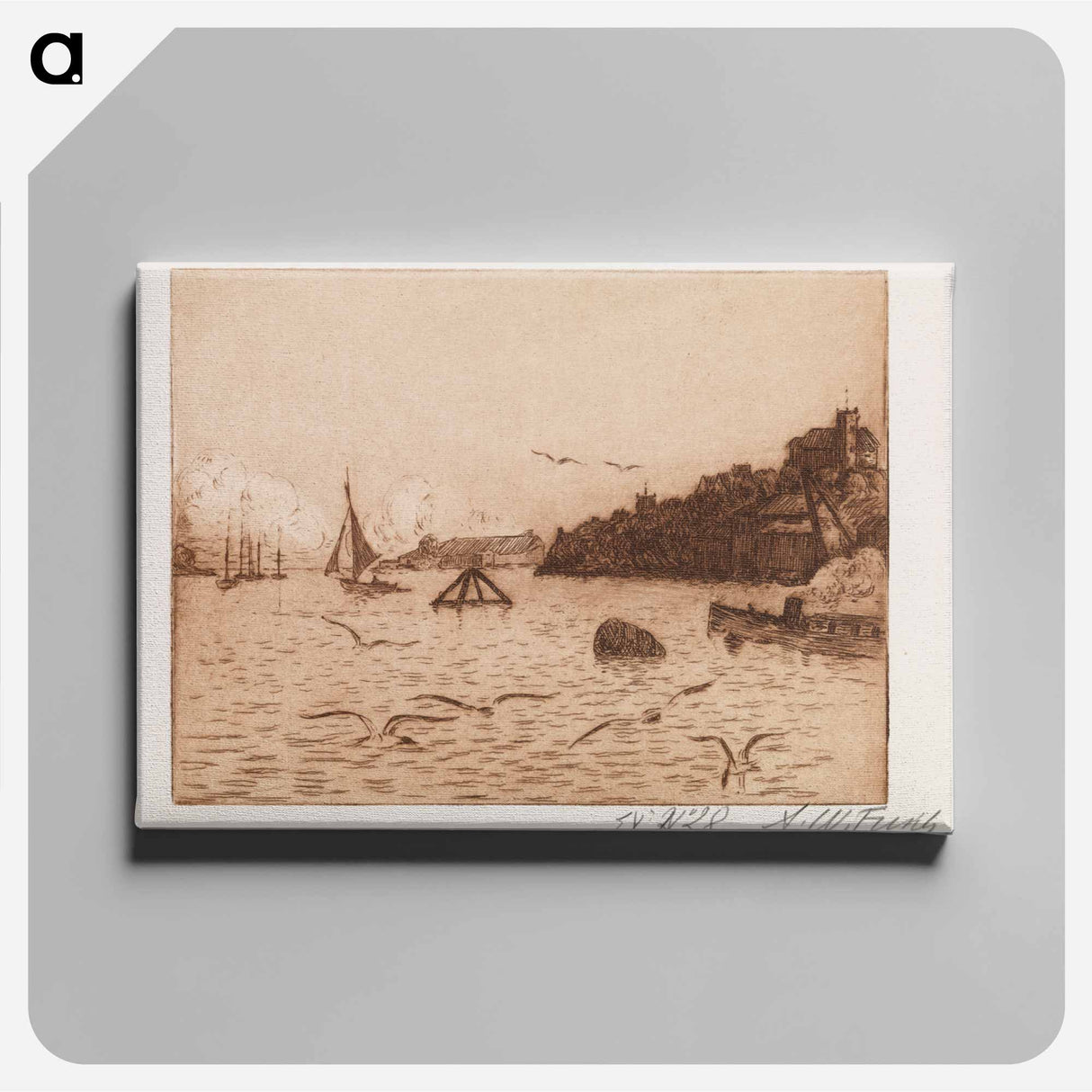 South harbour - アルフレッド ウィリアム フィンチ Canvas.