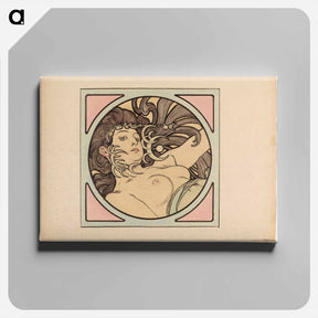 アートパネル-Stained glass window for the facade of the Fouquet boutique - アルフォンス ミュシャ Canvas.