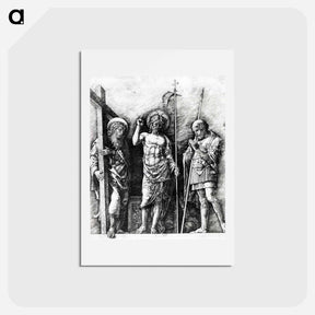 アートポストカード-The resurrected Christ between St. Andrew and Longinus - アンドレア マンテーニャ Postcard.